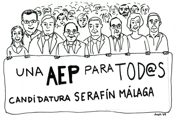Caricatura de la candidatura "Una AEP para tod@s"