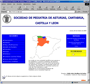 La página web de la SCCALP en 2001