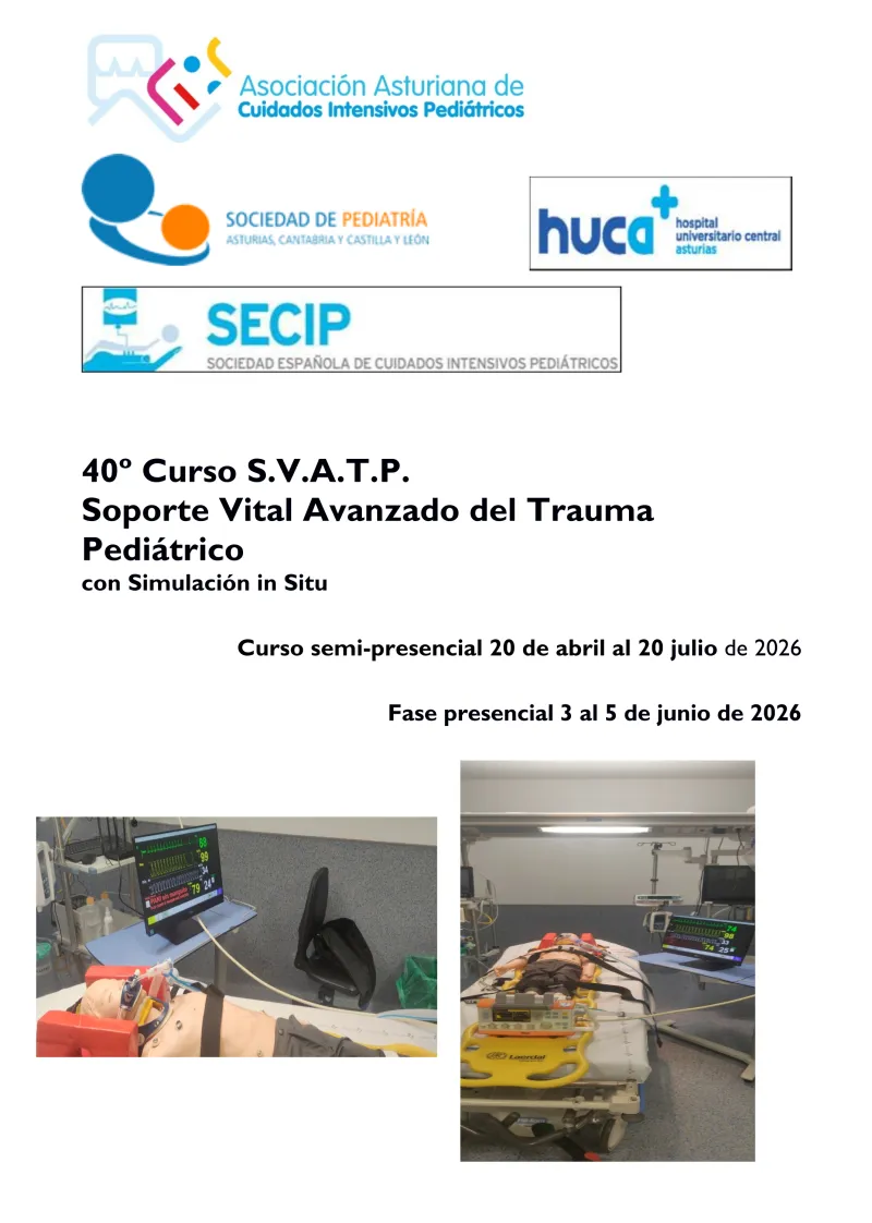40º Curso SVATP. Soporte Vital Avanzado del Trauma Pediátrico con Simulación in situ